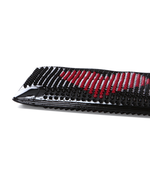 クリスチャン ルブタンコピー 　2015年春夏新作パテントカーフ　ショルダー付 クラッチバッグLOUBIPOSH CLUTCH VALENTINES PATENT/SPIKES 1155029 B055